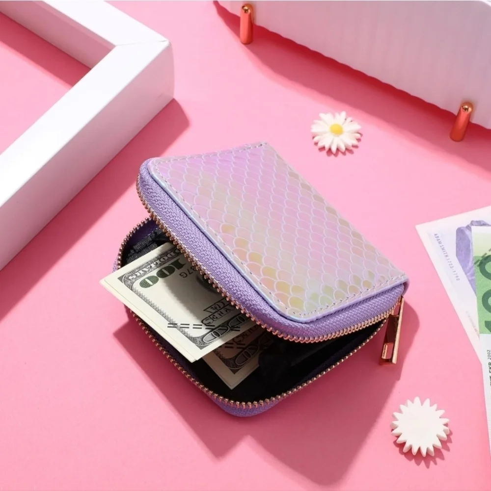 Holographic Mermaid Scale Wallet